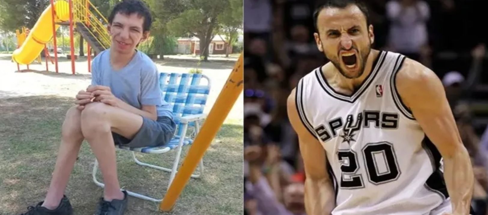 Imagen de la noticia: El regalo que Manu Ginóbili le hizo a un joven de Río Negro que mide 2,30 metros