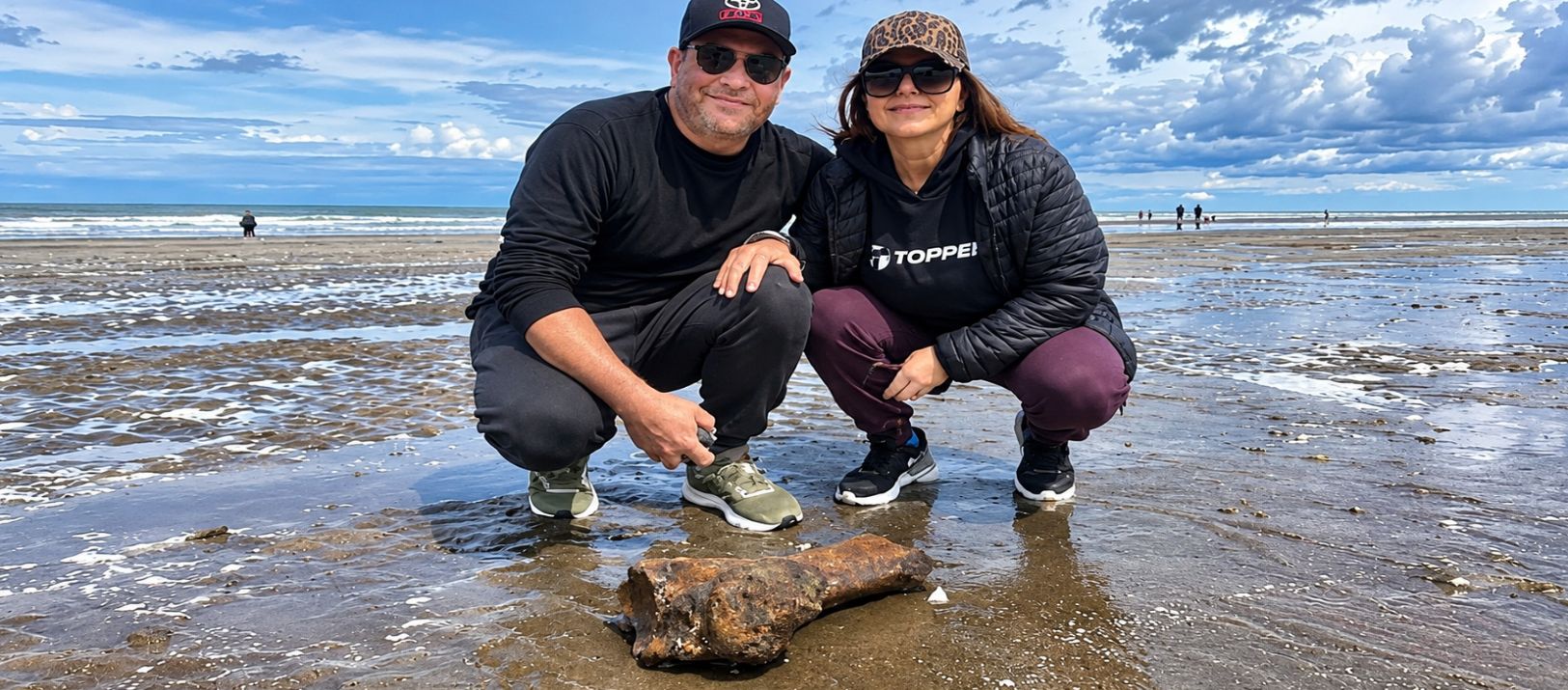 Imagen de la noticia: Hallan en la costa de Monte Hermoso un resto fósil de un posible megaterio