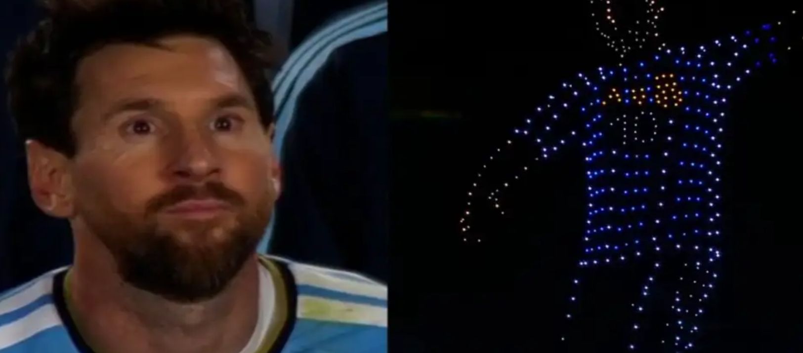 Imagen de la noticia: Un blooper en el show de drones de la despedida de Messi desató olas de memes