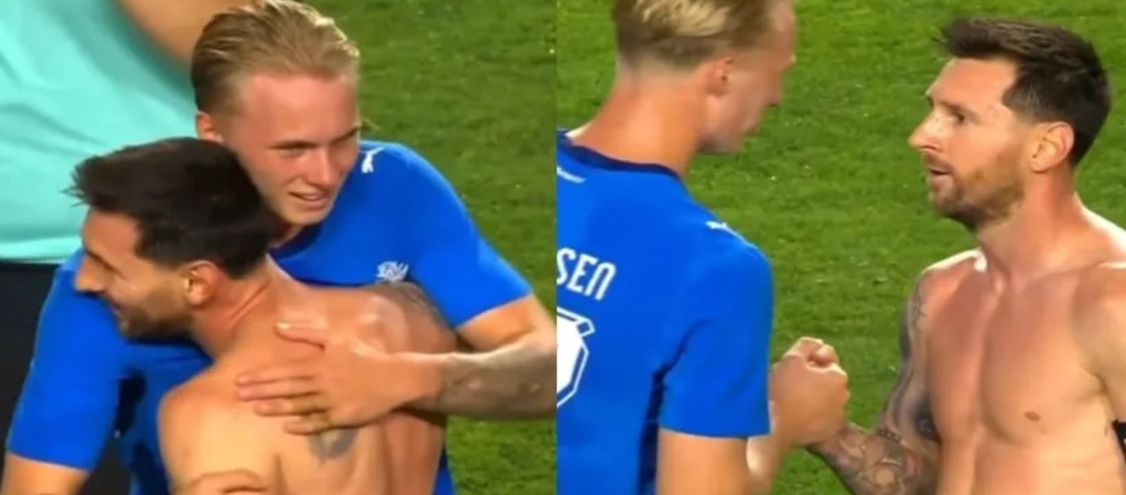 Imagen de la noticia: La historia detrás del abrazo de Lionel Messi con el islandés Daniel Gudjohnsen